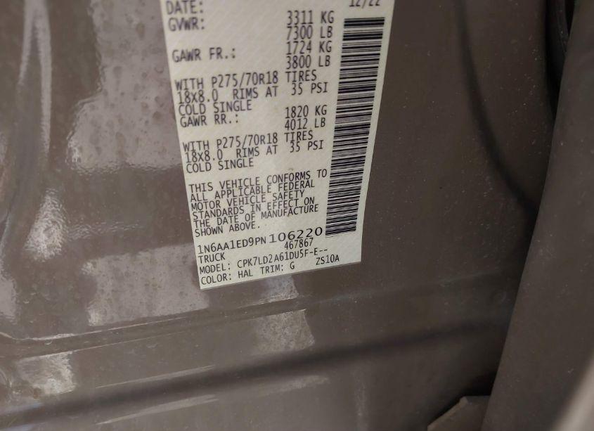 Photo 9 of 2023 Nissan Titan PRO-4X 4X4 (VIN 1N6AA1ED9PN106220)