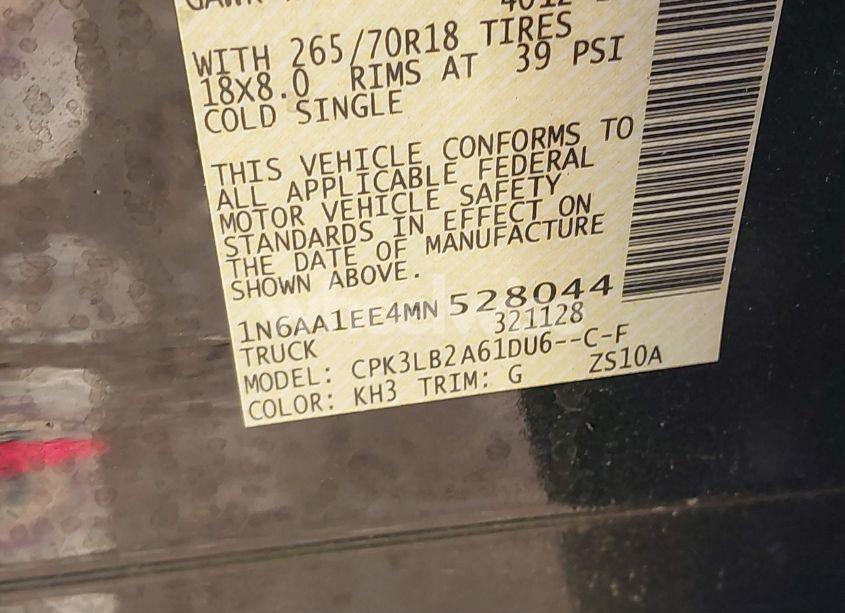 Photo 9 of 2021 Nissan Titan SV 4X2 (VIN 1N6AA1EE4MN528044)