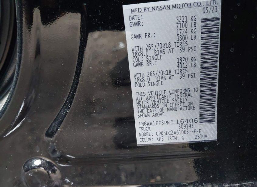 Photo 9 of 2023 Nissan Titan SV 4X2 (VIN 1N6AA1EF5PN116406)