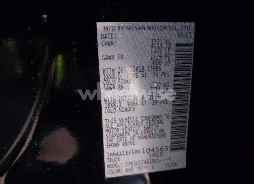 Photo 9 of 2024 Nissan Titan SV 4X2 (VIN 1N6AA1EF5RN104565)