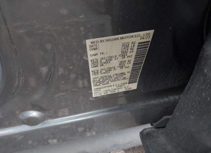 Photo 9 of 2023 Nissan Titan SV 4X2 (VIN 1N6AA1EFXPN115204)