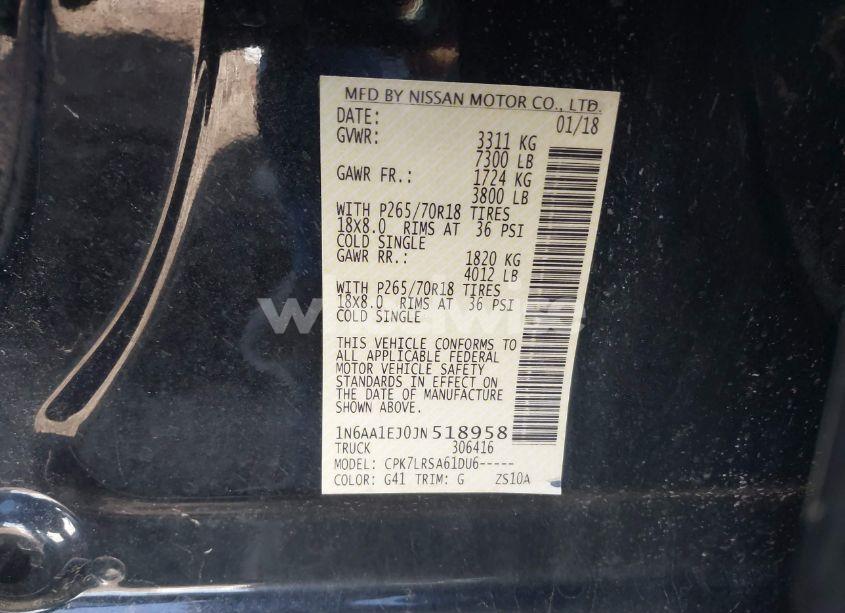 Photo 9 of 2018 Nissan Titan S (VIN 1N6AA1EJ0JN518958)