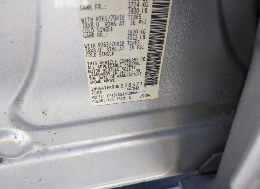 Photo 9 of 2017 Nissan Titan S (VIN 1N6AA1EK0HN528571)