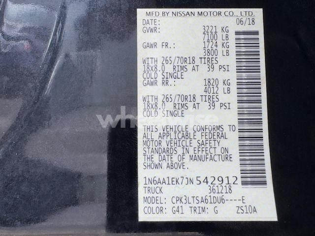 Photo 10 of 2018 NISSAN TITAN S (VIN 1N6AA1EK7JN542912)