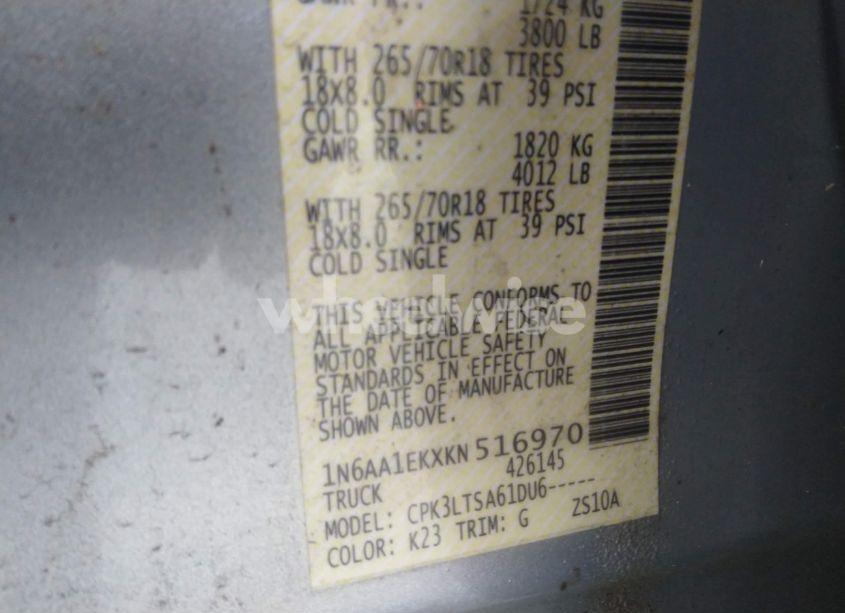 Photo 9 of 2019 Nissan Titan SV (VIN 1N6AA1EKXKN516970)