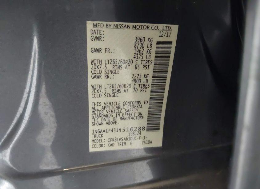 Photo 9 of 2018 Nissan Titan XD SL GAS (VIN 1N6AA1F43JN516288)