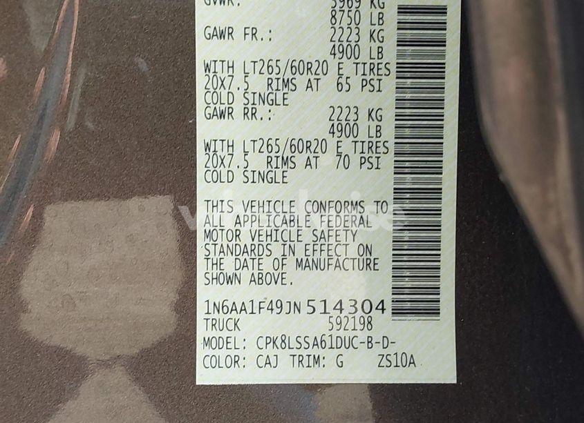 Photo 9 of 2018 Nissan Titan XD SV GAS (VIN 1N6AA1F49JN514304)