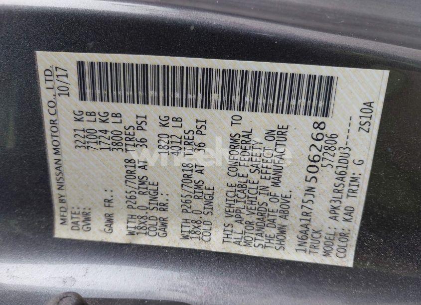 Photo 9 of 2018 Nissan Titan S (VIN 1N6AA1R75JN506268)