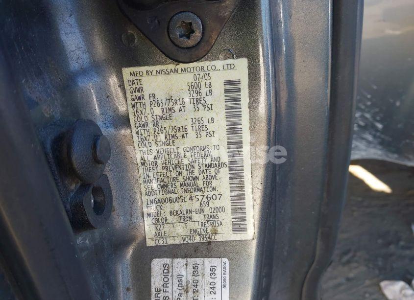 Photo 9 of 2005 Nissan Frontier NISMO OFF ROAD (VIN 1N6AD06U05C457607)