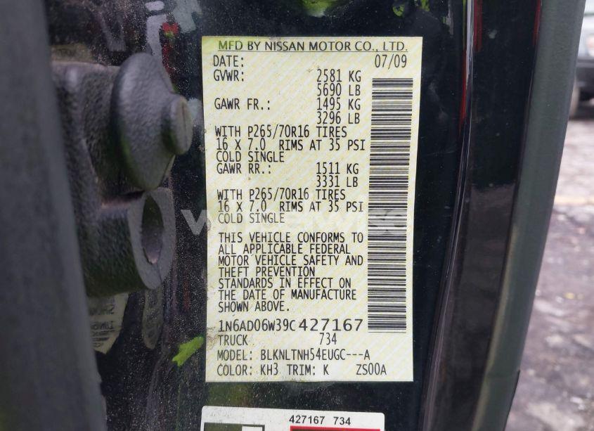 Photo 9 of 2009 Nissan Frontier SE (VIN 1N6AD06W39C427167)