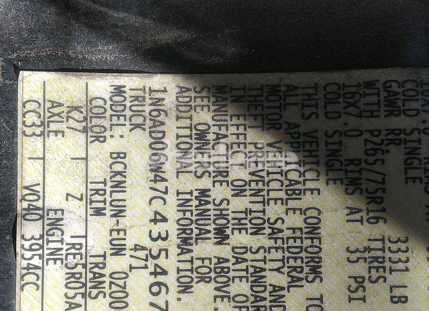 Photo 9 of 2007 Nissan Frontier NISMO OFF ROAD (VIN 1N6AD06W47C435467)