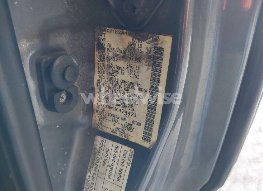 Photo 9 of 2005 Nissan Frontier SE (VIN 1N6AD06W65C424421)