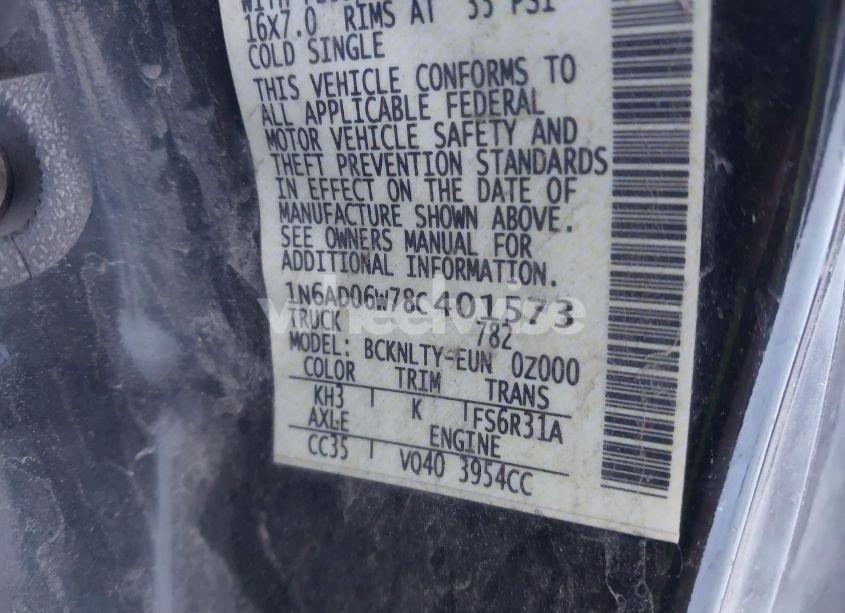 Photo 9 of 2008 Nissan Frontier SE (VIN 1N6AD06W78C401573)