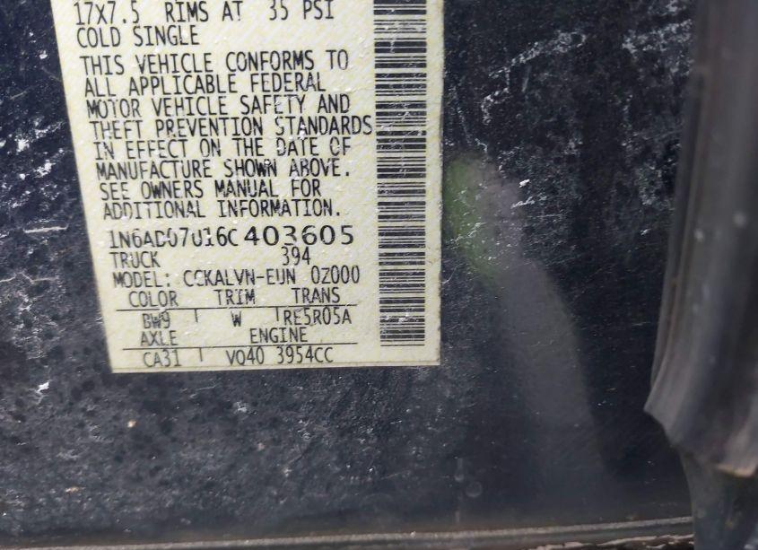 Photo 9 of 2006 Nissan Frontier LE (VIN 1N6AD07U16C403605)