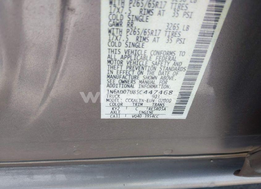 Photo 9 of 2005 Nissan Frontier LE (VIN 1N6AD07U85C447468)