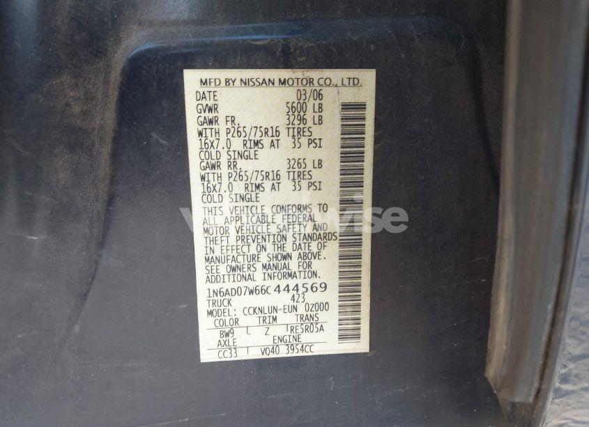 Photo 9 of 2006 Nissan Frontier NISMO OFF ROAD (VIN 1N6AD07W66C444569)