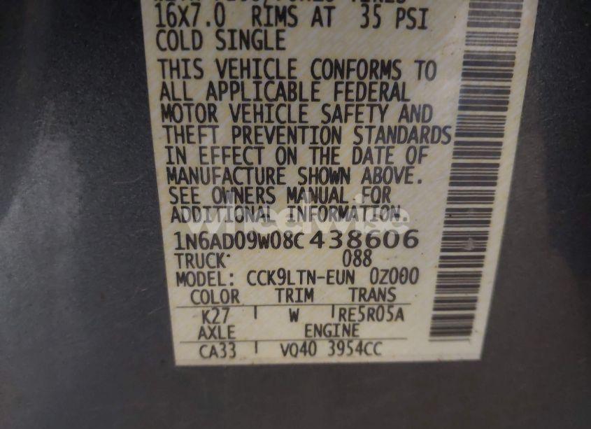Photo 9 of 2008 Nissan Frontier SE (VIN 1N6AD09W08C438606)