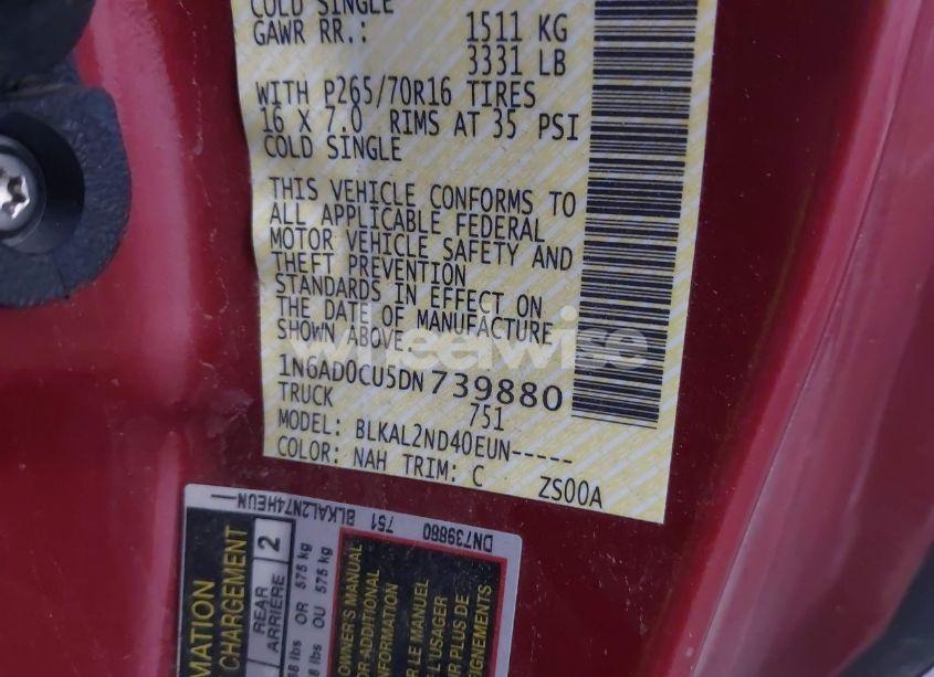 Photo 9 of 2013 Nissan Frontier SV (VIN 1N6AD0CU5DN739880)