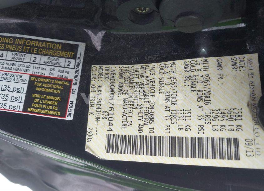 Photo 9 of 2013 Nissan Frontier SV (VIN 1N6AD0CW0DN761044)