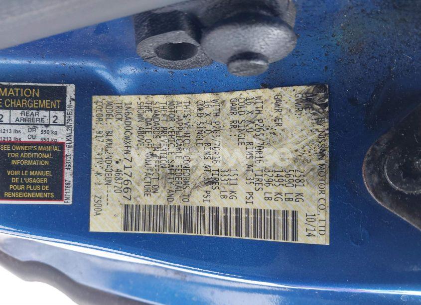 Photo 9 of 2015 Nissan Frontier SV (VIN 1N6AD0CWXFN717667)