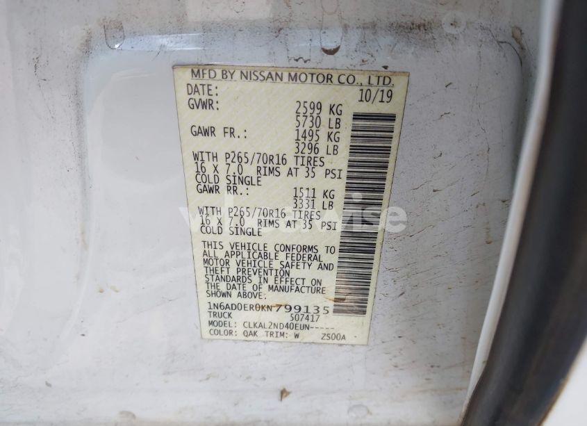 Photo 9 of 2019 Nissan Frontier SV (VIN 1N6AD0ER0KN799135)