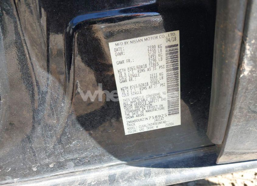 Photo 9 of 2018 Nissan Frontier SV (VIN 1N6AD0ER2JN758925)