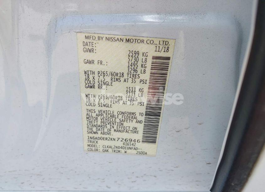 Photo 9 of 2019 Nissan Frontier SV (VIN 1N6AD0ER2KN726946)