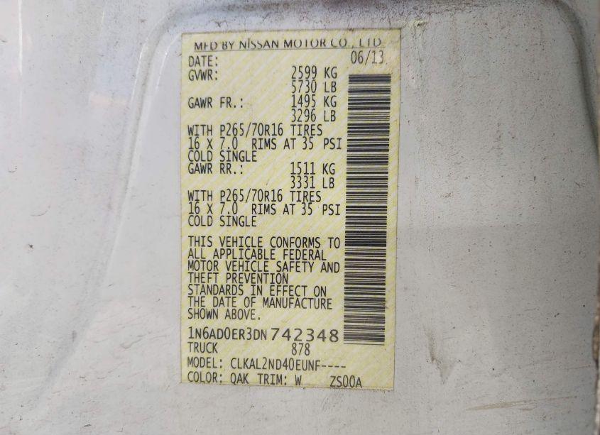 Photo 9 of 2013 Nissan Frontier SV (VIN 1N6AD0ER3DN742348)