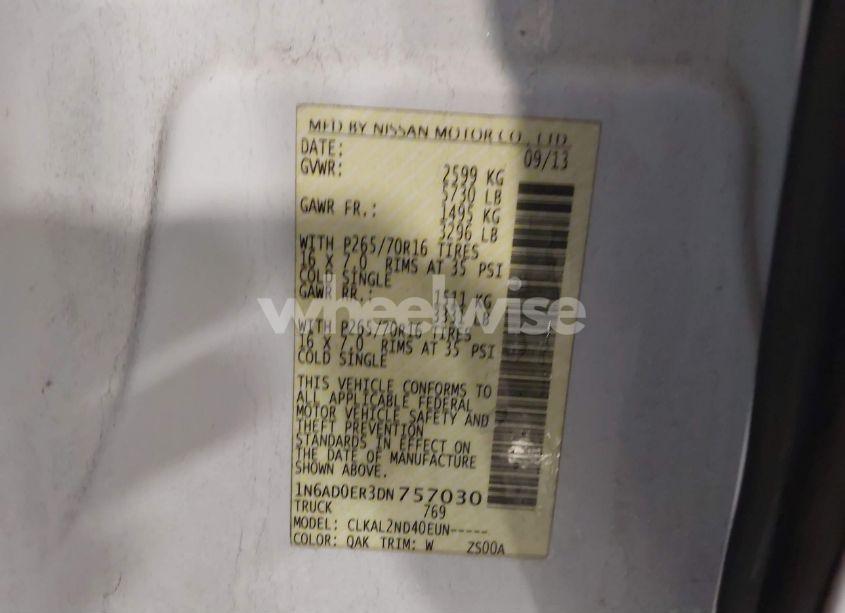 Photo 9 of 2013 Nissan Frontier SV (VIN 1N6AD0ER3DN757030)