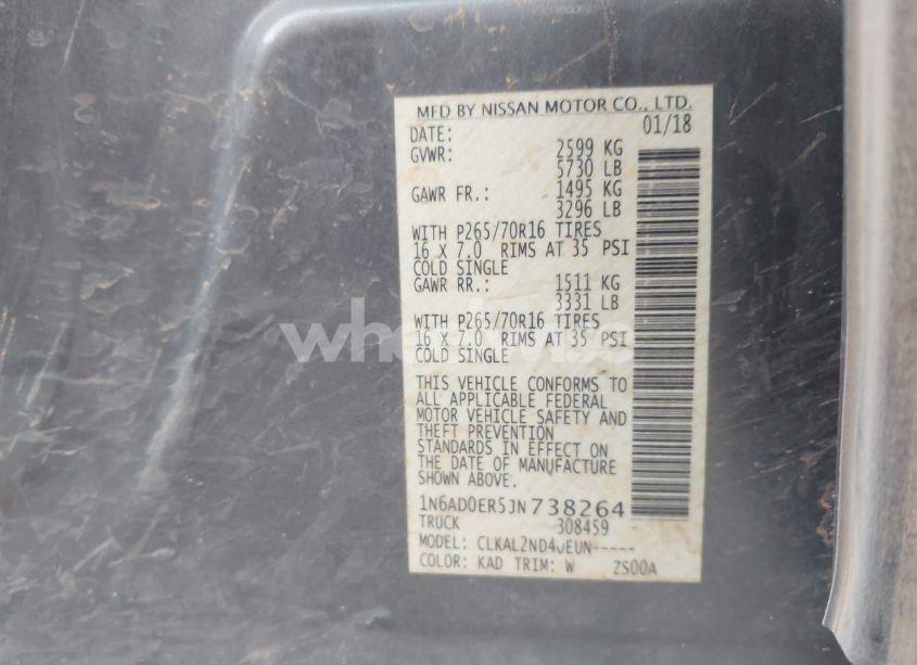 Photo 9 of 2018 Nissan Frontier SV (VIN 1N6AD0ER5JN738264)