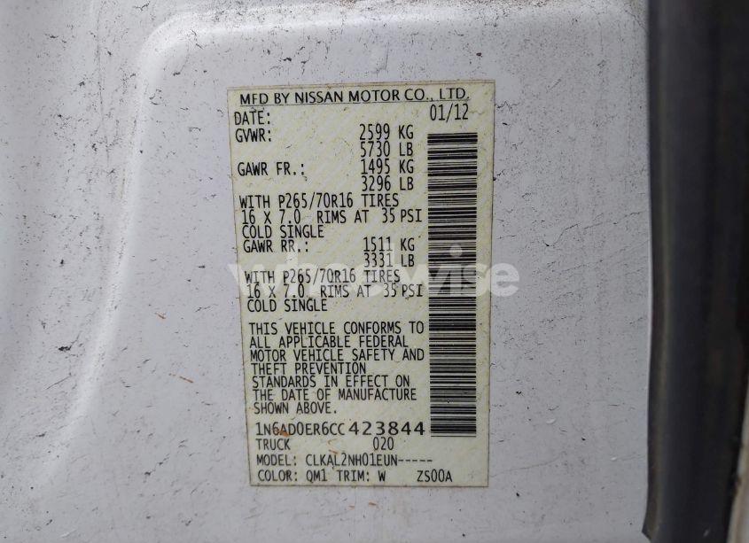 Photo 9 of 2012 Nissan Frontier SV (VIN 1N6AD0ER6CC423844)