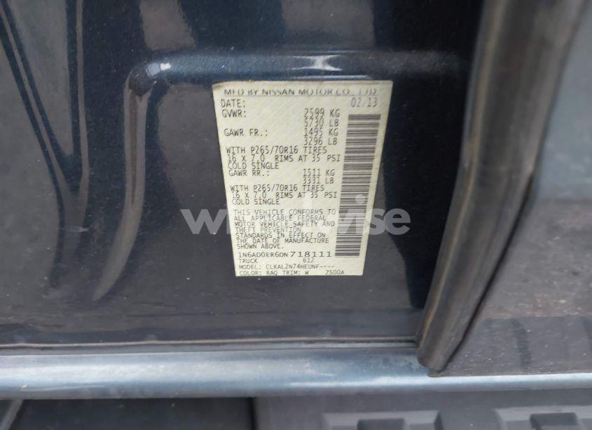 Photo 9 of 2013 Nissan Frontier SV (VIN 1N6AD0ER6DN718111)