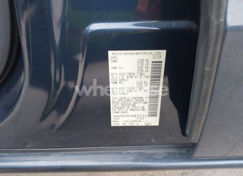 Photo 9 of 2019 Nissan Frontier SV (VIN 1N6AD0ER7KN883551)