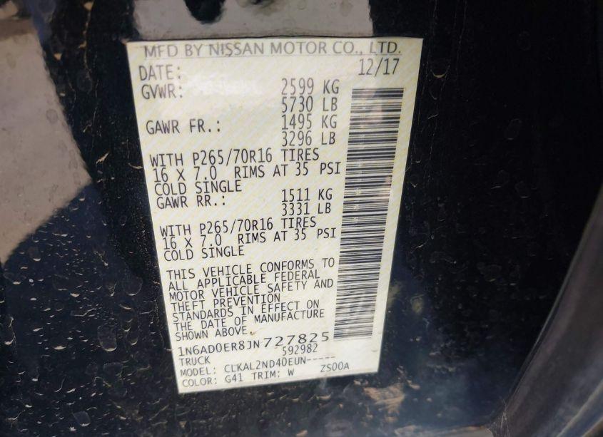 Photo 9 of 2018 Nissan Frontier SV (VIN 1N6AD0ER8JN727825)