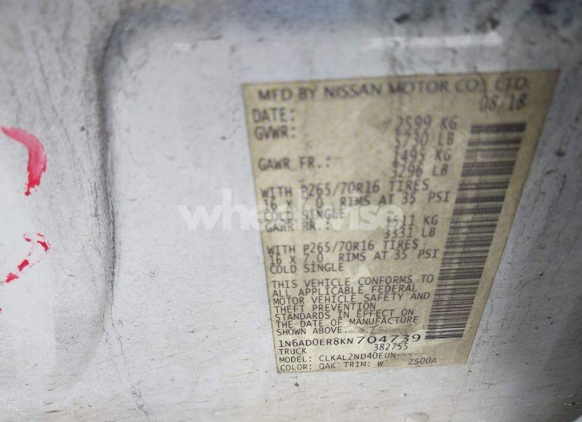 Photo 9 of 2019 Nissan Frontier SV (VIN 1N6AD0ER8KN704739)