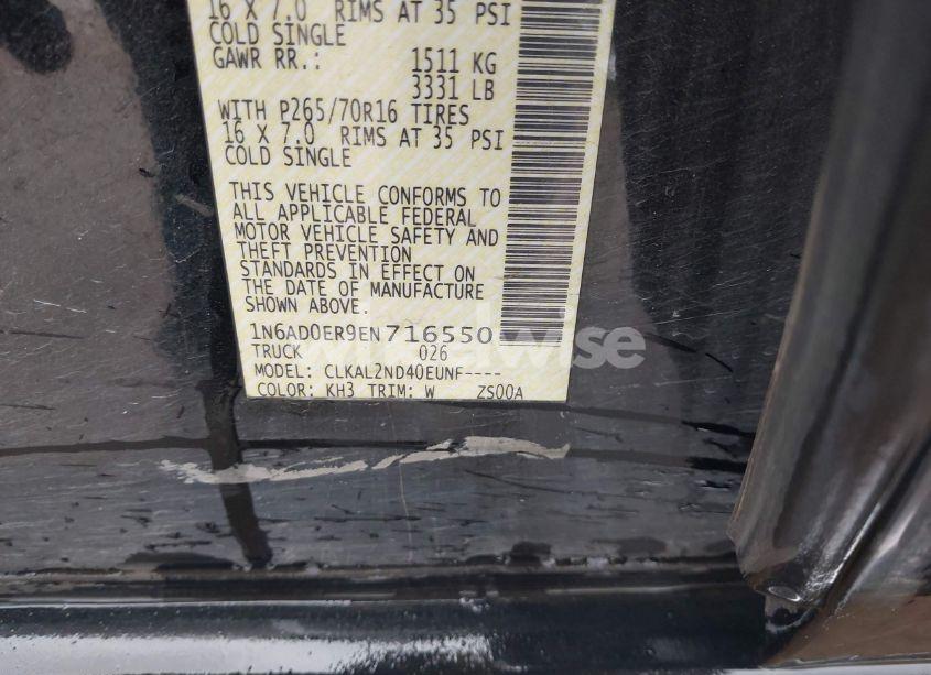 Photo 9 of 2014 Nissan Frontier SV (VIN 1N6AD0ER9EN716550)