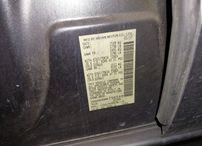 Photo 9 of 2017 Nissan Frontier SV (VIN 1N6AD0ER9HN756549)