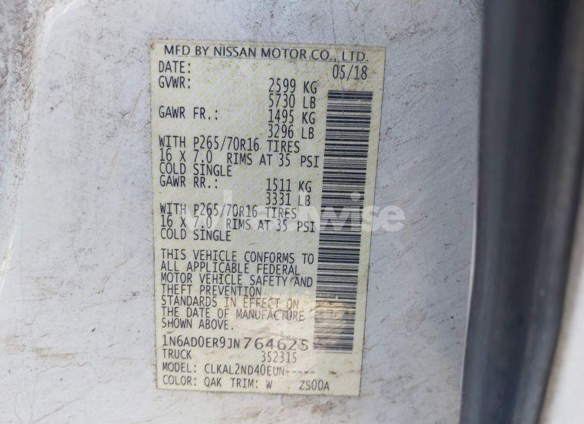 Photo 9 of 2018 Nissan Frontier SV (VIN 1N6AD0ER9JN764625)