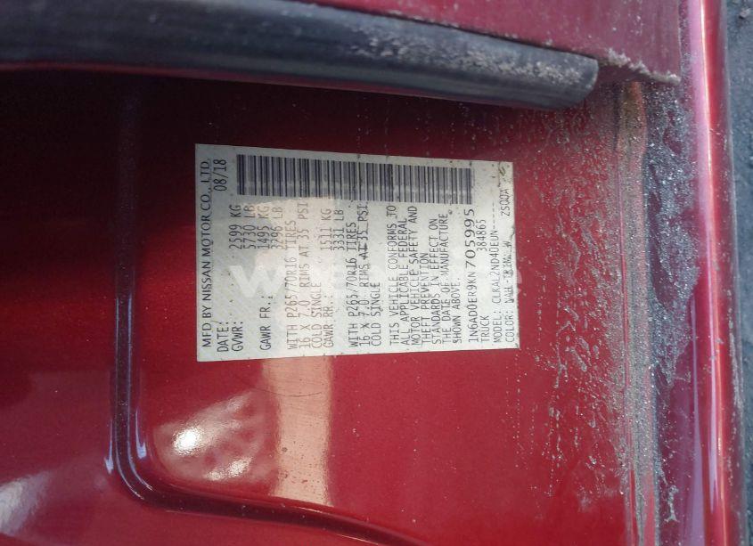 Photo 9 of 2019 Nissan Frontier SV (VIN 1N6AD0ER9KN705995)