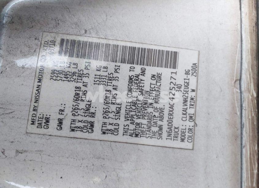 Photo 9 of 2010 Nissan Frontier LE (VIN 1N6AD0ERXAC425271)