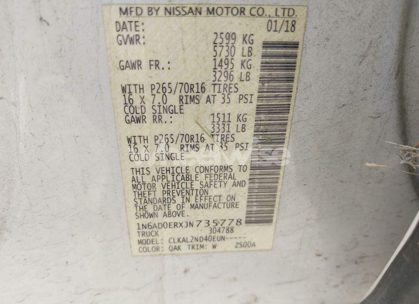 Photo 9 of 2018 Nissan Frontier SV (VIN 1N6AD0ERXJN735778)