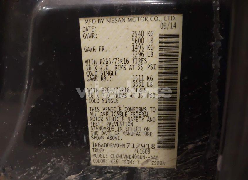 Photo 9 of 2015 Nissan Frontier PRO-4X (VIN 1N6AD0EV0FN712918)