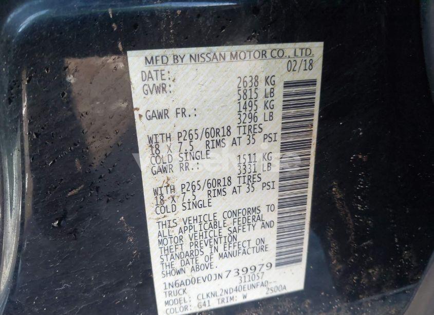 Photo 9 of 2018 Nissan Frontier SV (VIN 1N6AD0EV0JN739979)