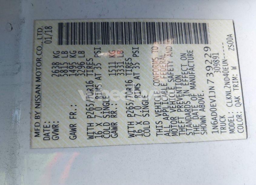 Photo 9 of 2018 Nissan Frontier SV (VIN 1N6AD0EV1JN739229)