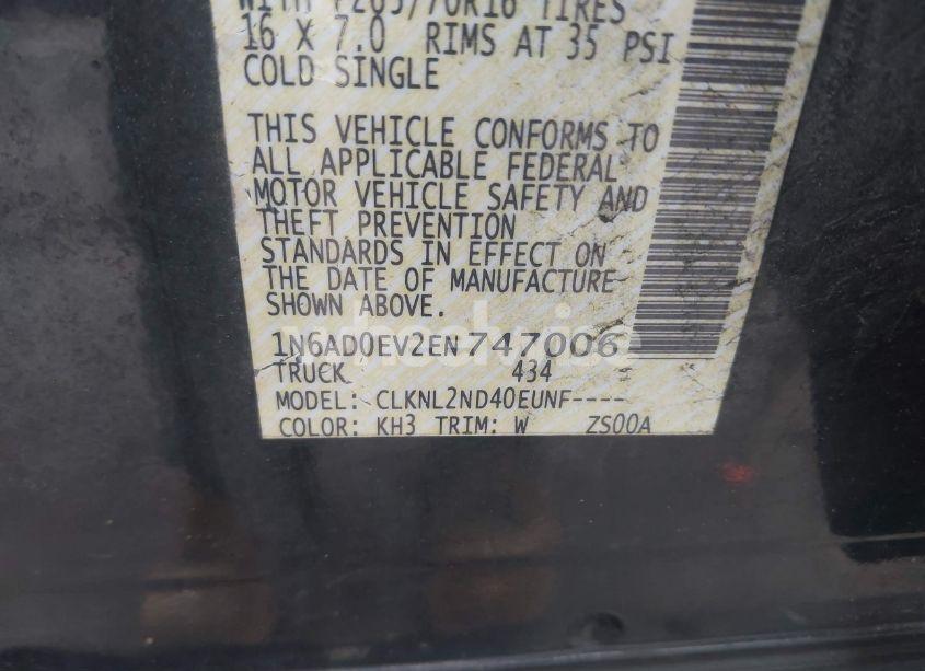 Photo 9 of 2014 Nissan Frontier SV (VIN 1N6AD0EV2EN747006)