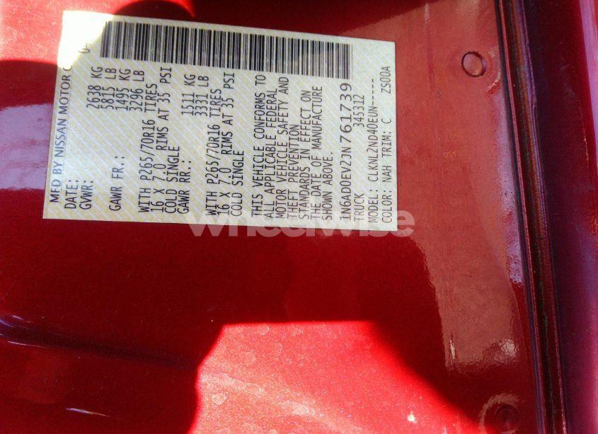 Photo 9 of 2018 Nissan Frontier SV (VIN 1N6AD0EV2JN761739)