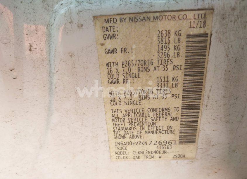 Photo 9 of 2019 Nissan Frontier SV (VIN 1N6AD0EV2KN726961)