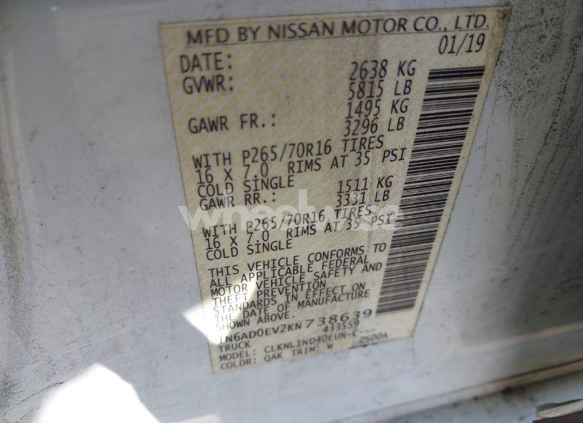 Photo 9 of 2019 Nissan Frontier S (VIN 1N6AD0EV2KN738639)