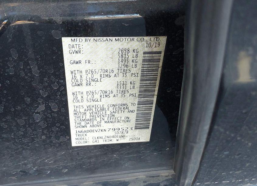 Photo 9 of 2019 Nissan Frontier SV (VIN 1N6AD0EV2KN799523)