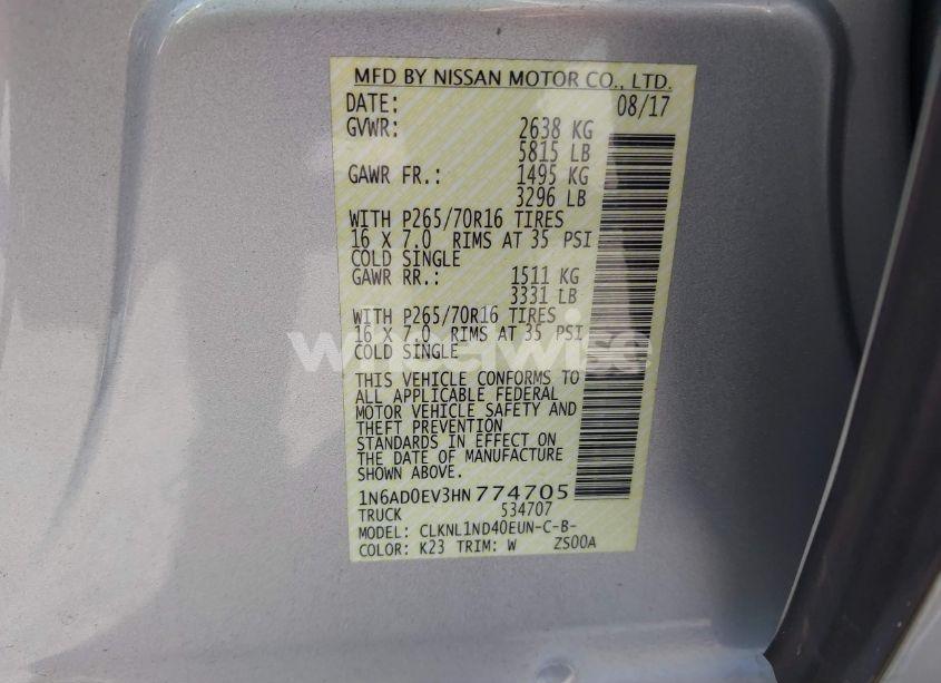 Photo 9 of 2017 Nissan Frontier S (VIN 1N6AD0EV3HN774705)